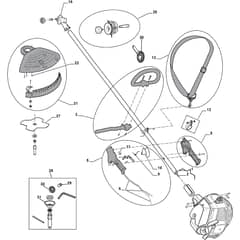 XB 32 - 2008 - 281120003/08 - Castel Garden Brushcutter Handle Transmission Diagram