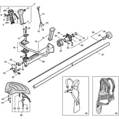 XB 36D - 2006 - 184351D - Castel Garden Brushcutter Handle Transmission Diagram