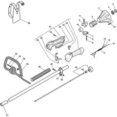 XB 43 S - 2010-2012 - 281620003/09 - Castel Garden Brushcutter Handle Transmission Diagram