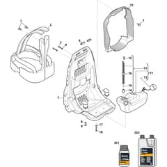 XBP 75 - 2019-2021 - 255175103/C19 - Castel Garden Blower Back Pack Support Diagram