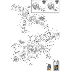 XC 250 - 2019-2020 - 205020003/C19 - Castel Garden Chainsaw Engine - Cylinder,  Piston, Crankshaft Diagram