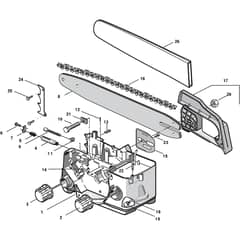 XC 37 - 2007 - 222414003/04 - Castel Garden Chainsaw Crankcase Trim Group Diagram