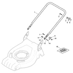 XC 48 SW - 2019-2021 - 295496843/C19 - Castel Garden Rotary Mower Handle Lower Part Diagram