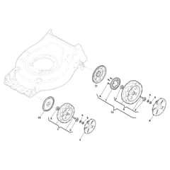 XC 53 HS - 2022-2025 - 2L0536833/C22 - Castel Garden Rotary Mower Wheels and Hub Caps Diagram