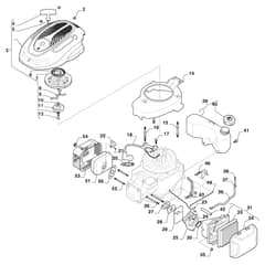 XC 53 S - 2022-2025 - 2L0536843/C22 - Castel Garden Rotary Mower Engine - Carburator, Tank Diagram