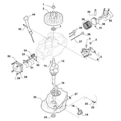 XC 53 S - 2022-2025 - 2L0536843/C22 - Castel Garden Rotary Mower Engine - Piston, Crankshaft Diagram