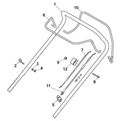 XC 53 S - 2022-2025 - 2L0536843/C22 - Castel Garden Rotary Mower Handle Upper Part Diagram