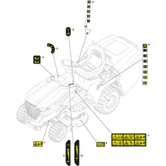 XDC 135 - 2020 - 2T2000473/C20 - Castel Garden Ride On Mower Labels Diagram