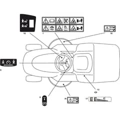 XHTY 240 4WD - 2017-2018 - 2T1425253/C17 - Castel Garden Ride On Mower Labels Diagram