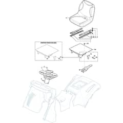 XHXY 240 - 2024-2025 - 2T1515253/MTF - Mountfield Ride On Mower Seat and Steering Wheel Diagram