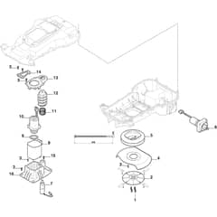 XR 1500 - 2025 - 2R7102023/UKC - Castel Garden Robot Mower Blade Motor and Wheel Motors Diagram