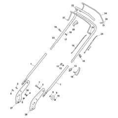 XS 43 BSR - 2014-2015 - 299439023/C14 - Castel Garden Rotary Mower Handle Upper Part Diagram