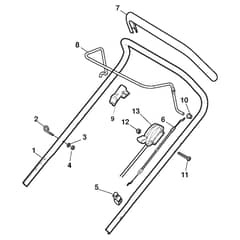 XSM 50 B - 2012 - 291501023/C11 - Castel Garden Rotary Mower Handle Upper Part Diagram