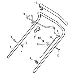 XSM 50 B - 2013-2019 - 291501023/C13 - Castel Garden Rotary Mower Handle Upper Part Diagram