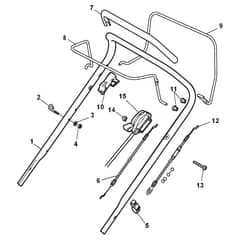 XSM 50 BS - 2012-2013 - 291502023/C11 - Castel Garden Rotary Mower Handle Upper Part Diagram