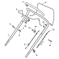 XSM 50 BS - 2013-2019 - 291502023/C13 - Castel Garden Rotary Mower Handle Upper Part Diagram