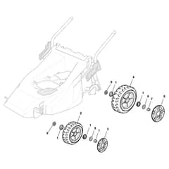 XTR 48 BS - 2012-2013 - 296506023/09 - Castel Garden Rotary Mower Wheels and Hub Caps Diagram