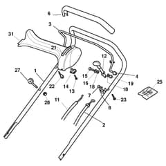XTR 48 H - 2012-2013 - 296486038/09 - Castel Garden Rotary Mower Handle Upper Part /Dash Board Diagram