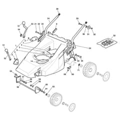 XTR 48 HS - 2016-2019 - 296506038/C16 - Castel Garden Rotary Mower Deck and Height Adjusting Diagram