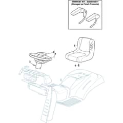 XTY 220 HD - 2022-2024 - 2T0980453/MTF - Mountfield Ride On Mower Seat and Steering Wheel Diagram