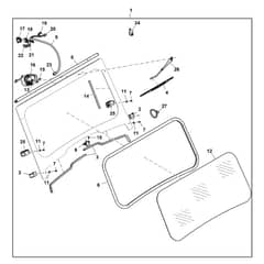 John Deere XUV590M - PC16088 - Glass Windshield - ST1008717