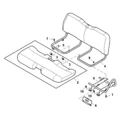 John Deere XUV825M - PC16090 - Bench Seat - ST1001249
