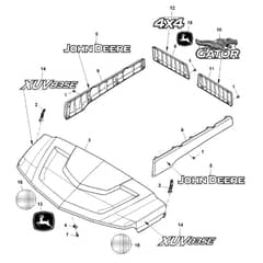 John Deere XUV835E - PC16094 - Hood - ST1004759