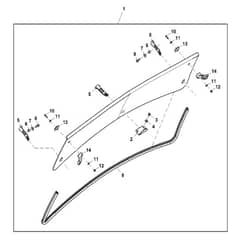 John Deere XUV - PC16759 - Half Windshield - ST868333