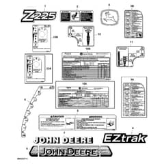 John Deere Z225 - PC9593 - Labels ( - 040000) - ST518424