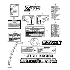 John Deere Z225 - PC9593 - Labels (040001 - 060000) - ST518425