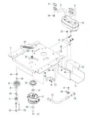 Husqvarna Z254 - Engine Mounting With Guards & Muffler