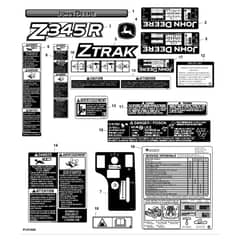 John Deere Z345R - PC13091 - Labels - ST868952