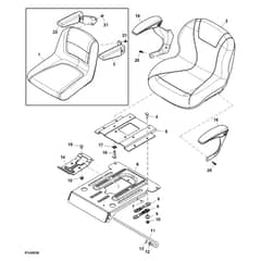 John Deere Z425 - PC9594 - Seat (060001 - 100000) - ST516527