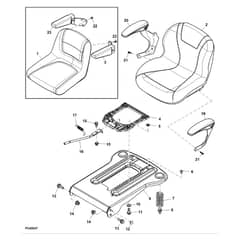 John Deere Z425 - PC9594 - Seat (100001 - ) - ST516528