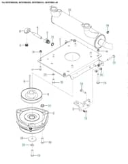 Husqvarna Z554 X - Engine Mounting With Guards & Muffler
