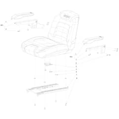EGO Z6 - Ride-on Mower (ZT4200E-L) (Jan 2022) Damping Seat Assembly Diagram
