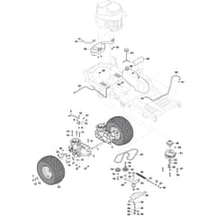 ZT 5132 T - 2017-2022 - 2F1020821/S17 - Stiga Zero Turn Mower Exhaust, Belts, Fuel Tank, Rear Wheels Diagram