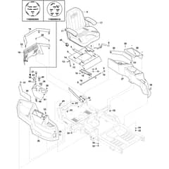 ZT 5132 T - 2017-2022 - 2F1020821/S17 - Stiga Zero Turn Mower Hood, Fenders, Seat, Control Panel Diagram