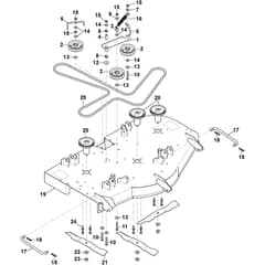 ZT 5132 T - 2017-2022 - 2F1020821/S17 - Stiga Zero Turn Mower Mower Deck, Belt and Idlers Diagram