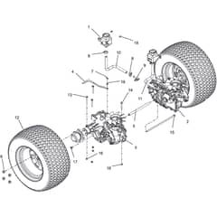 ZT 7132 T - 2019-2022 - 2F1020861/ST1 - Stiga Zero Turn Mower Rear Tires And Transaxle Diagram