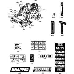 Snapper ZTX110 2691391-01 Decals Group