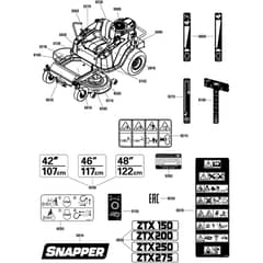 Snapper ZTX275 2691712-00 Decals Group