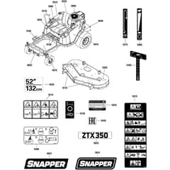 Snapper ZTX350 2691410-00 Decals Group