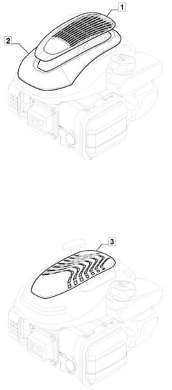 HP45 - 2020-2022 - 2L0481048/AMZ - Mountfield Rotary Mower Engine Cover Diagram