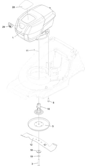 Hayter Harrier 41 60V Push - 373A (411602944 - 999999999) - Motor - Blade