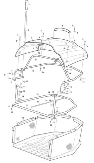 Hayter Heritage RS82H - 148A (148A001001 - 148A099999) - Grassbag Assembly