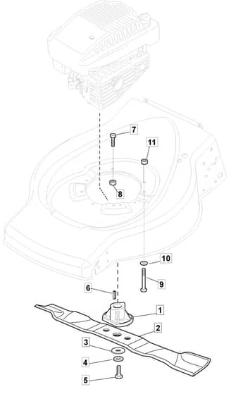 HP454 - 2013-2014 - 299194643/BQ - Mountfield Rotary Mower Blade Diagram