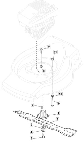 HP180 - 2013-2014 - 299174623/SF - Mountfield Rotary Mower Blade Diagram