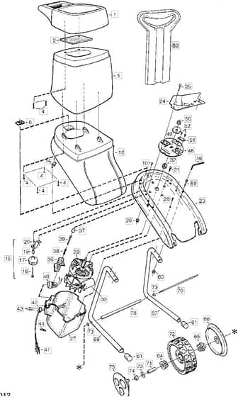 PERFORMACE POWER 2000 - 2002 - 17-2421-78 - Mountfield Shredder Main Assembly Diagram
