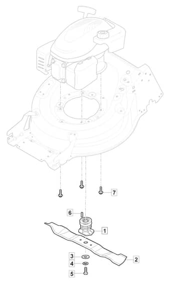 HW531 PD - 2022 - 294556043/M22 - Mountfield Rotary Mower Blade Diagram